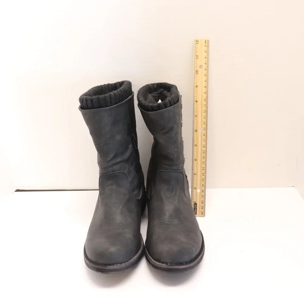 MUK LUKS Women's Winter Boots with Fur Lining and Side Zippers Black Size 8